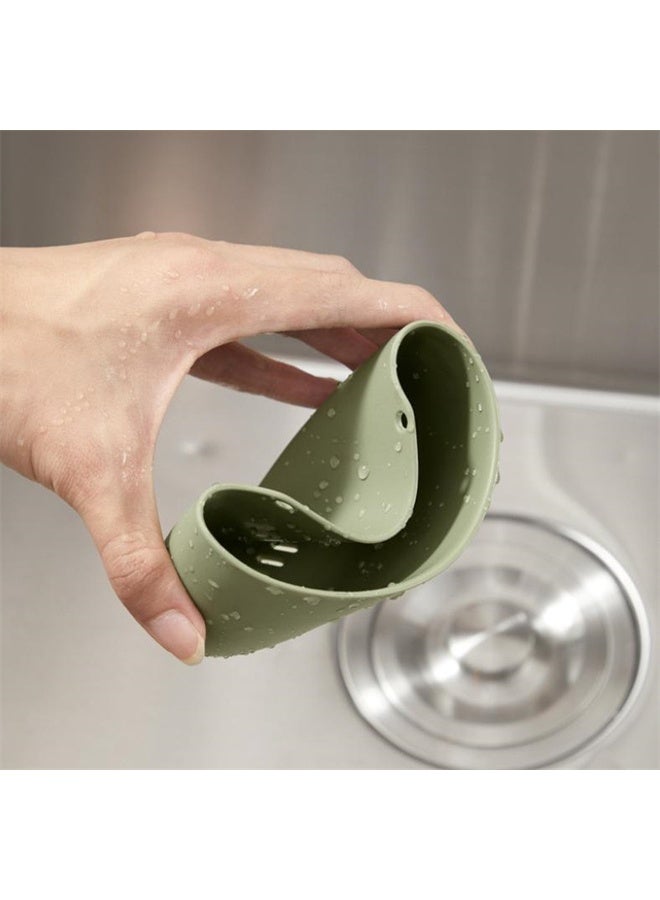 هومستر سلة تصريف المطبخ، سلة تصريف المطبخ، سلة التصريف التلقائي، أدوات فلتر النفايات لالتقاط الطعام، جامع نفايات المطبخ للحوائط، خضراء - Image 2